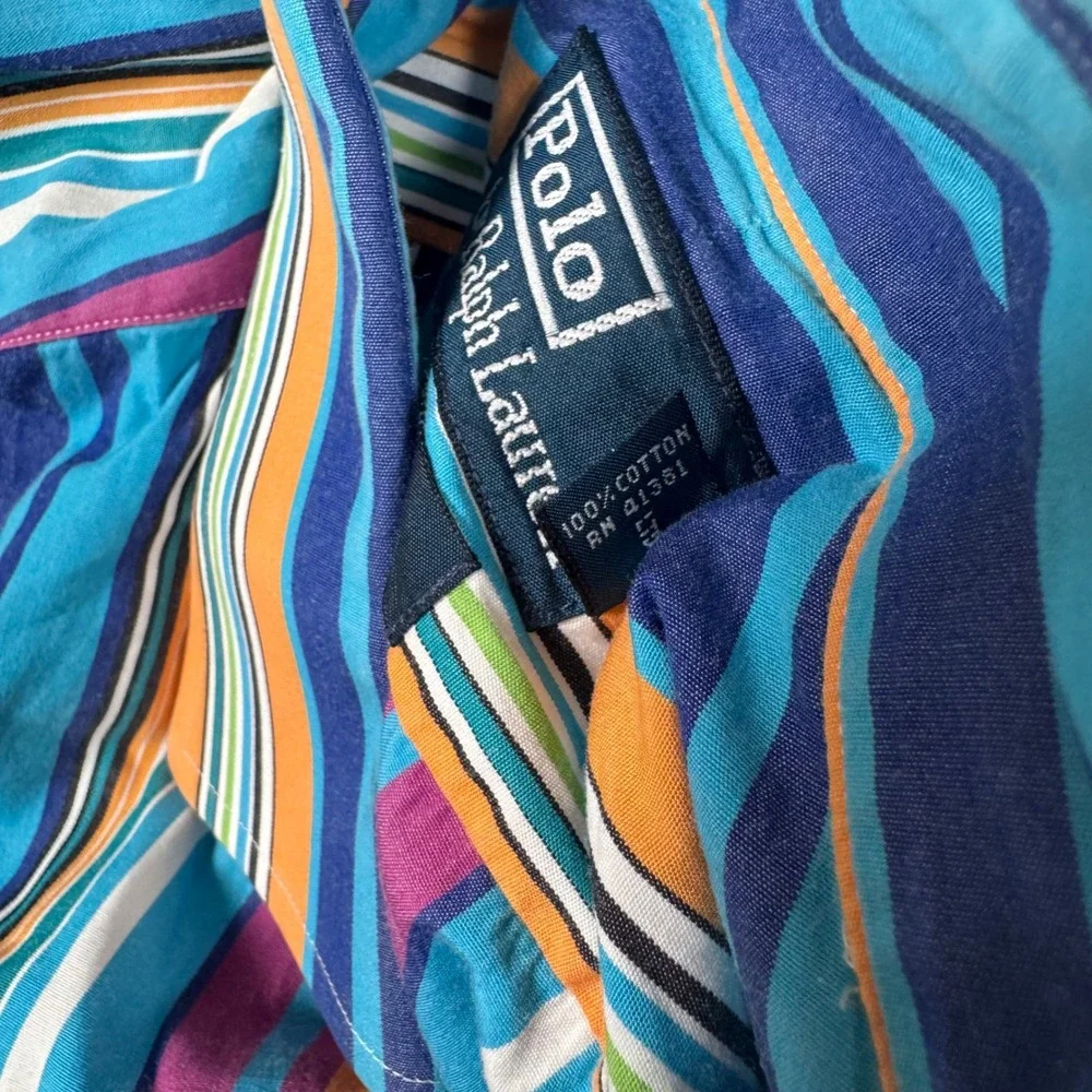 Polo Ralph Lauren Button Down Mens XL Multi Color Striped Regent Classic Fit